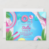 プールパーティー誕生日 |プールパーティの招待状 招待状 (正面)