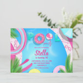 プールパーティー誕生日 |プールパーティの招待状 招待状 (スタンド正面)