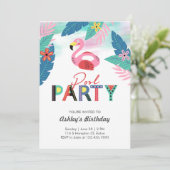 プールパーティー誕生日 招待状 (スタンド正面)