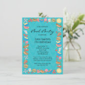 プールパーティー誕生日 招待状 (スタンド正面)