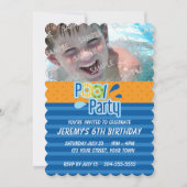 プールパーティー誕生日 招待状 (正面)