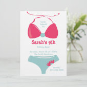 プールパーティー誕生日 招待状 (スタンド正面)