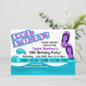 プールパーティー誕生日 招待状 (スタンド正面)