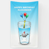 プールパーティー誕生日 横断幕 (縦)