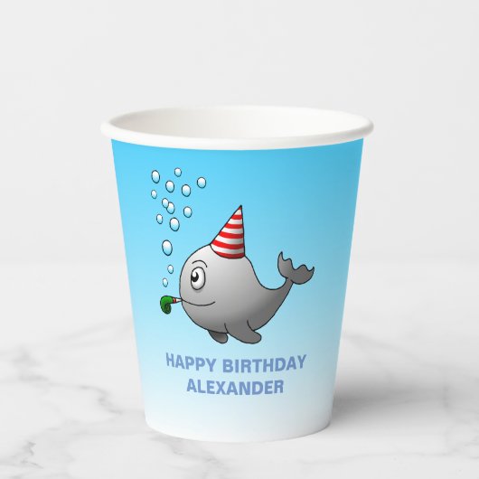 プールパーティー誕生日 紙コップ (正面)