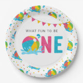 プールパーティー誕生日Decor供給 ペーパープレート (正面)