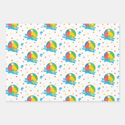 プールパーティー誕生日Decor供給 ラッピングペーパーシート (正面2)