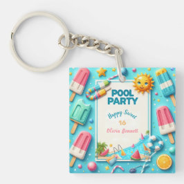 プールパーティー誕生日Sweet sixteenサマースイム キーホルダー
