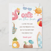 プールパーティー1st誕生日パーティーサンキューカード 招待状 (正面)