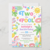 プールパーティー2nd誕生日招待状- 2つのプール 招待状 (正面)