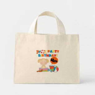 プールパーティー4th誕生日Tシャツとギフト ミニトートバッグ