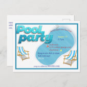 プールパーティー インビテーションポストカード (正面/裏面)