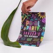 プールパーティー グローパーティー 編集可能な招待状 招待状