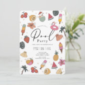 プールパーティー サマー スイミング 大人 招待状 (スタンド正面)