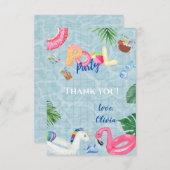 プールパーティー サンキューカード (正面/裏面)