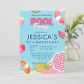 プールパーティー スプラッシュ スプラッシュ プール 誕生日 招待状 (スタンド正面)