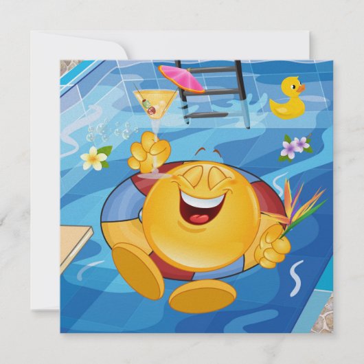 プールパーティー-スマイル! 招待状 (正面)