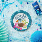 プールパーティー |トロピカルバースデーパーティービーチパーティー ペーパープレート (パーティー)