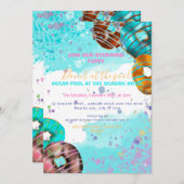 プールパーティー – ドーナツパーティー 案内状 (正面/裏面)