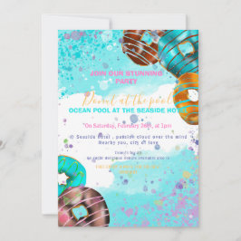 プールパーティー – ドーナツパーティー 案内状