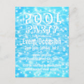 プールパーティー ビーチパーティー サマーパーティー 水の波紋 インビテーションポストカード (正面)