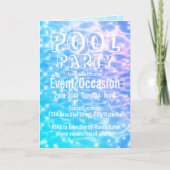 プールパーティー ビーチパーティー サマーパーティー 水の波紋 招待状 (正面)