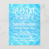 プールパーティー ビーチパーティー 青い海 熱帯 エレガント インビテーションポストカード (正面)