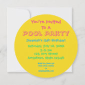 プールパーティー|ビーチボール招待状 招待状 (裏面)