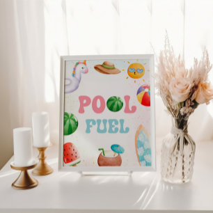 プールパーティー、ビーチ誕生日会プール燃料 台座サイン