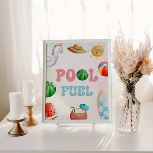 プールパーティー、ビーチ誕生日会プール燃料 台座サイン