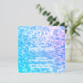 プールパーティー プール誕生日パーティー ビーチパーティー モダン 招待状 (スタンド正面)