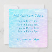 プールパーティー プール誕生日パーティー ビーチパーティー モダン 招待状 (裏面)