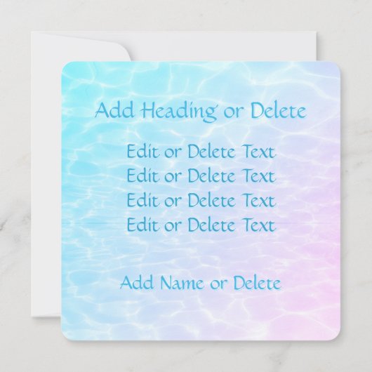 プールパーティー プール誕生日パーティー ビーチパーティー モダン 招待状 (裏面)