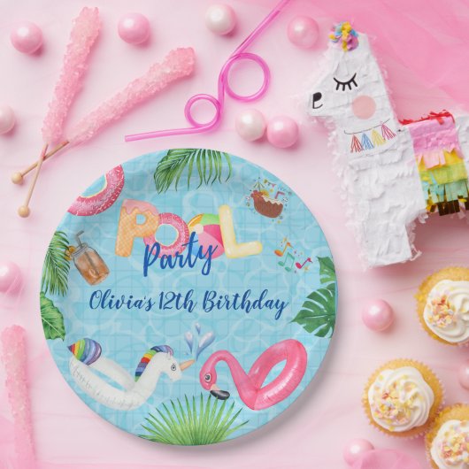 プールパーティー ペーパープレート (パーティー)