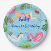 プールパーティー ペーパープレート (正面)