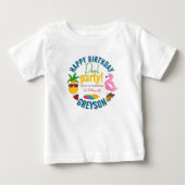 プールパーティー | モダンな夏の誕生日会 ベビーTシャツ (正面)