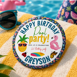 プールパーティー | モダンな夏の誕生日会 缶バッジ