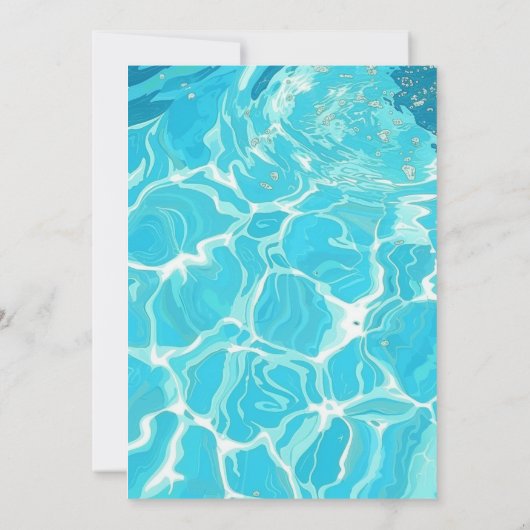 プールパーティー☆ライトブルーの水の招待状 招待状 (裏面)