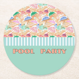 プールパーティー ラウンドペーパーコースター