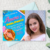 プールパーティー – 写真と女の子招待状 招待状