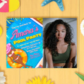 プールパーティー – 写真の少女 招待状