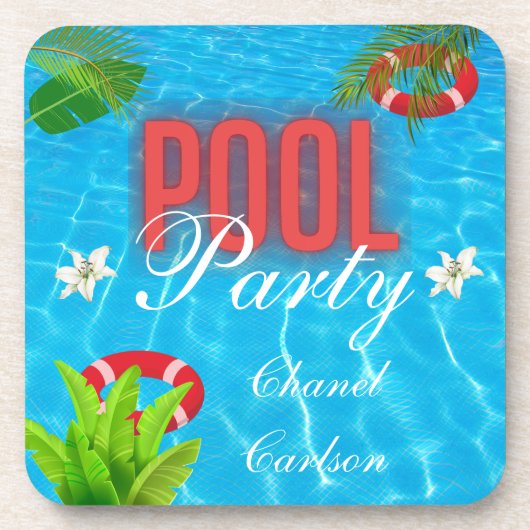 プールパーティー |夏の誕生日 コースター (正面)