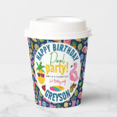 プールパーティー |夏モダンをテーマにした誕生日パーティー 紙コップ (正面)