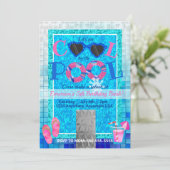 プールパーティー 夏 クールなプールの輝き 招待状 (スタンド正面)