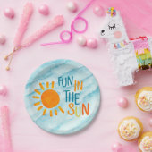 プールパーティー 太陽の下でのパーティープレート ペーパープレート (パーティー)