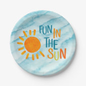 プールパーティー 太陽の下でのパーティープレート ペーパープレート (正面)