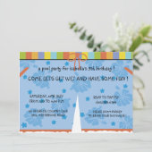 プールパーティー-女子誕生日招待状 招待状 (スタンド正面)