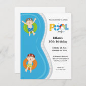 プールパーティー（少年） 招待状 (正面/裏面)