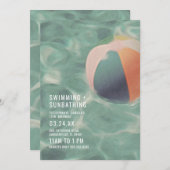 プールパーティー 招待状 (正面/裏面)