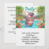 プールパーティー 招待状 (正面/裏面)